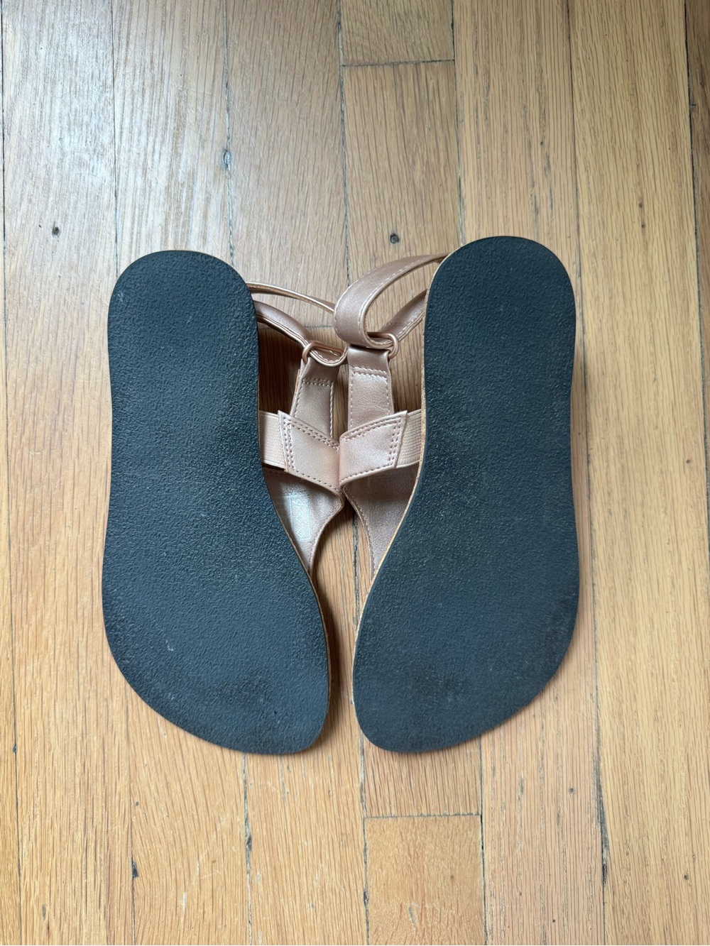 Feelgrounds Metallic Rose Gold Cork Sandals - Picture 2 of 7